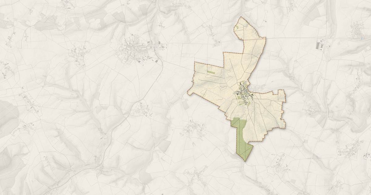 Portrait cartographique de Francastel : relief, eau, forêts, bâti et voies, calculés à partir des données de l'IGN