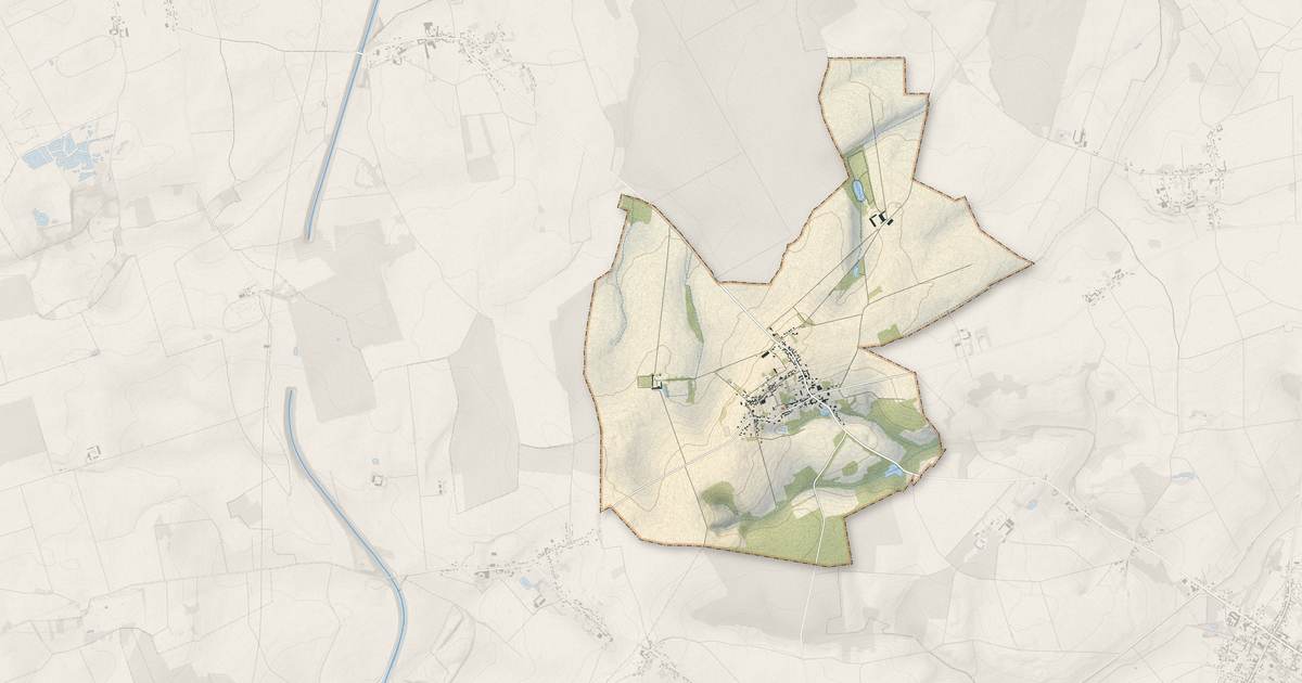 Portrait cartographique de Fréniches : relief, eau, forêts, bâti et voies, calculés à partir des données de l'IGN