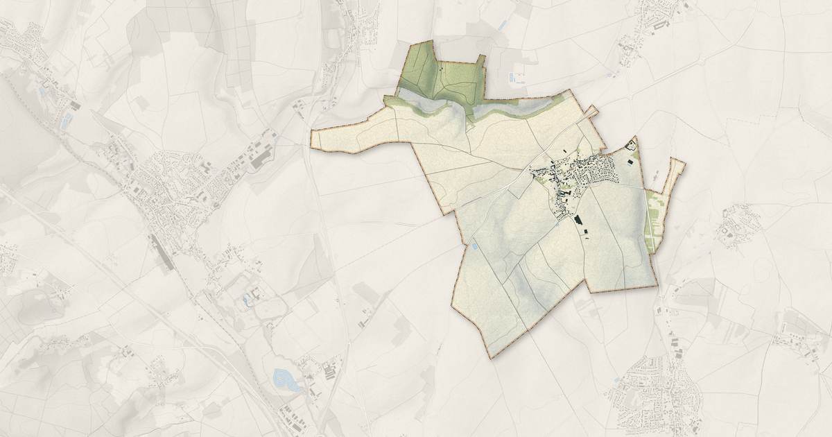 Portrait cartographique de Fresnoy-en-Thelle : relief, eau, forêts, bâti et voies, calculés à partir des données de l'IGN