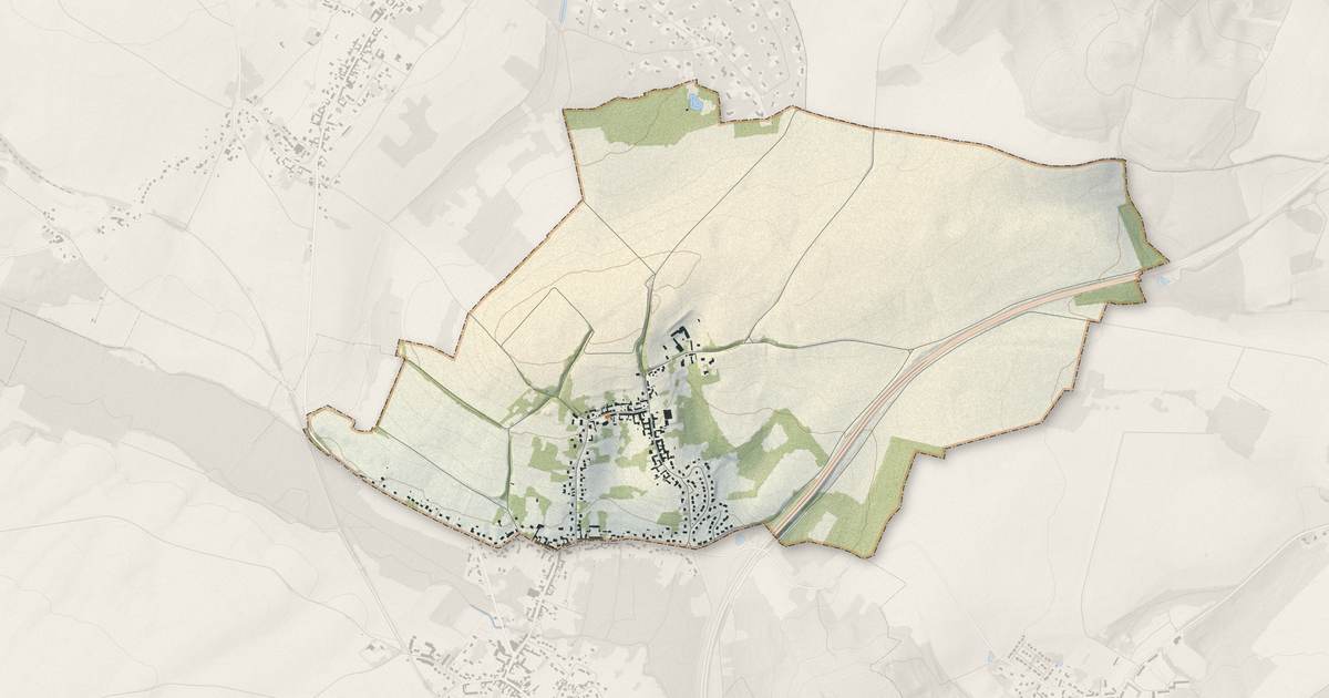Portrait cartographique de Giraumont : relief, eau, forêts, bâti et voies, calculés à partir des données de l'IGN