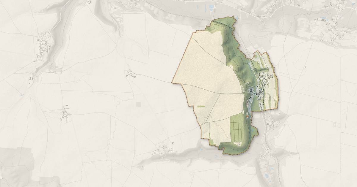 Portrait cartographique de Glaignes : relief, eau, forêts, bâti et voies, calculés à partir des données de l'IGN