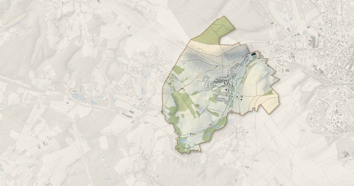 Portrait cartographique de Goincourt : relief, eau, forêts, bâti et voies, calculés à partir des données de l'IGN
