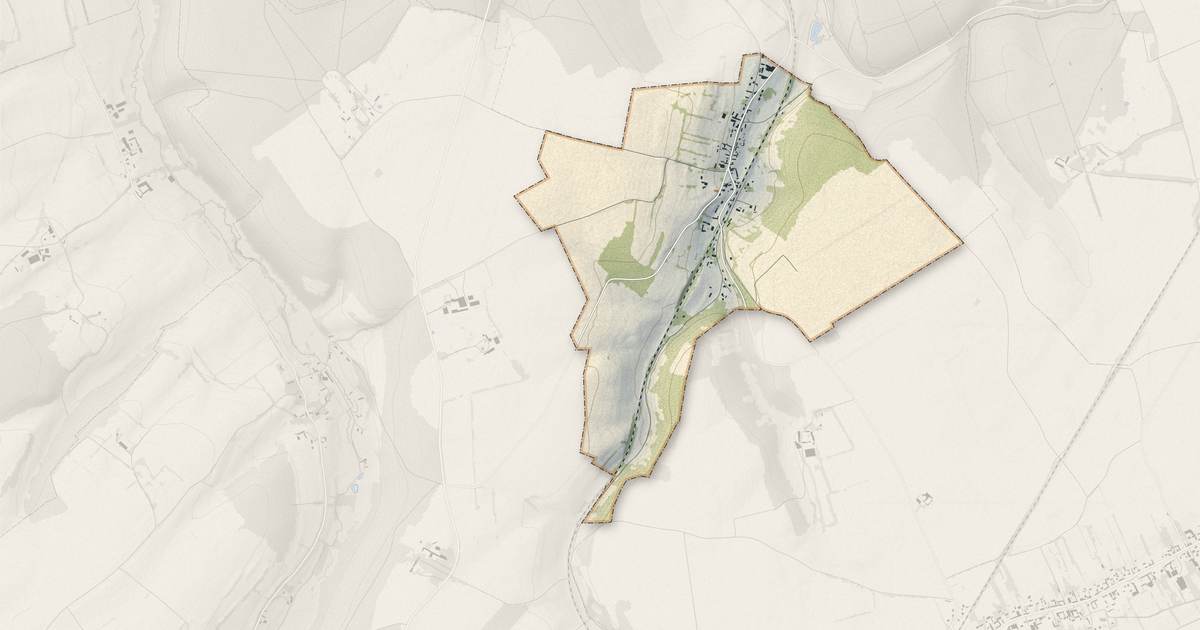 Portrait cartographique de Gourchelles : relief, eau, forêts, bâti et voies, calculés à partir des données de l'IGN