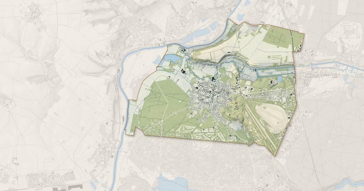 Portrait cartographique de Gouvieux : relief, eau, forêts, bâti et voies, calculés à partir des données de l'IGN