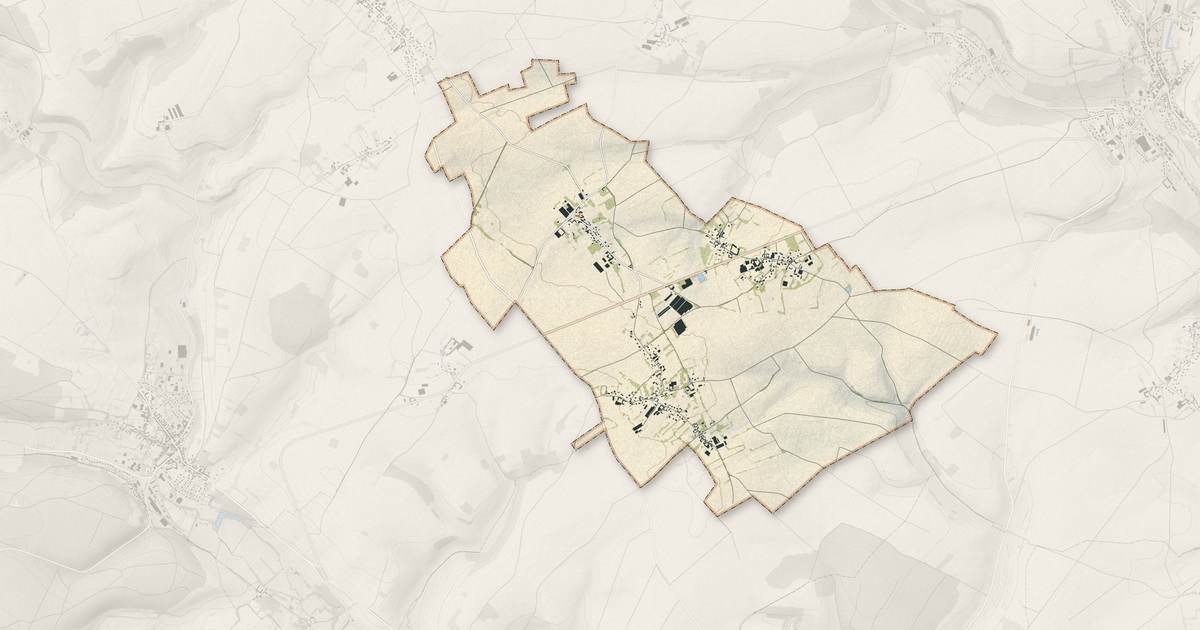 Portrait cartographique de Grémévillers : relief, eau, forêts, bâti et voies, calculés à partir des données de l'IGN