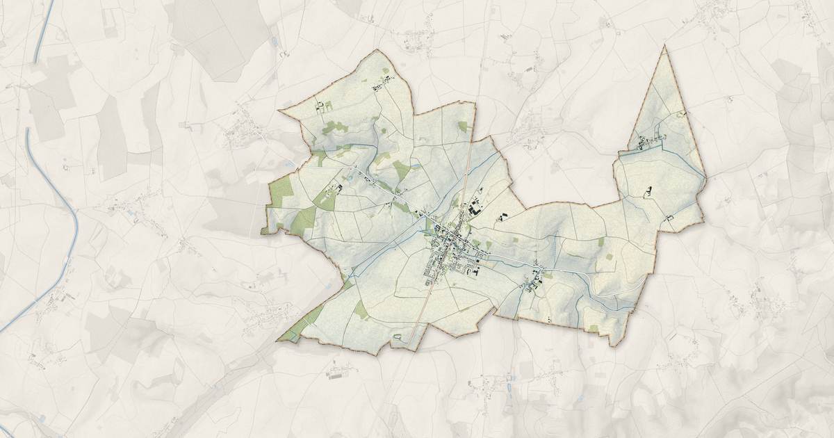 Portrait cartographique de Guiscard : relief, eau, forêts, bâti et voies, calculés à partir des données de l'IGN