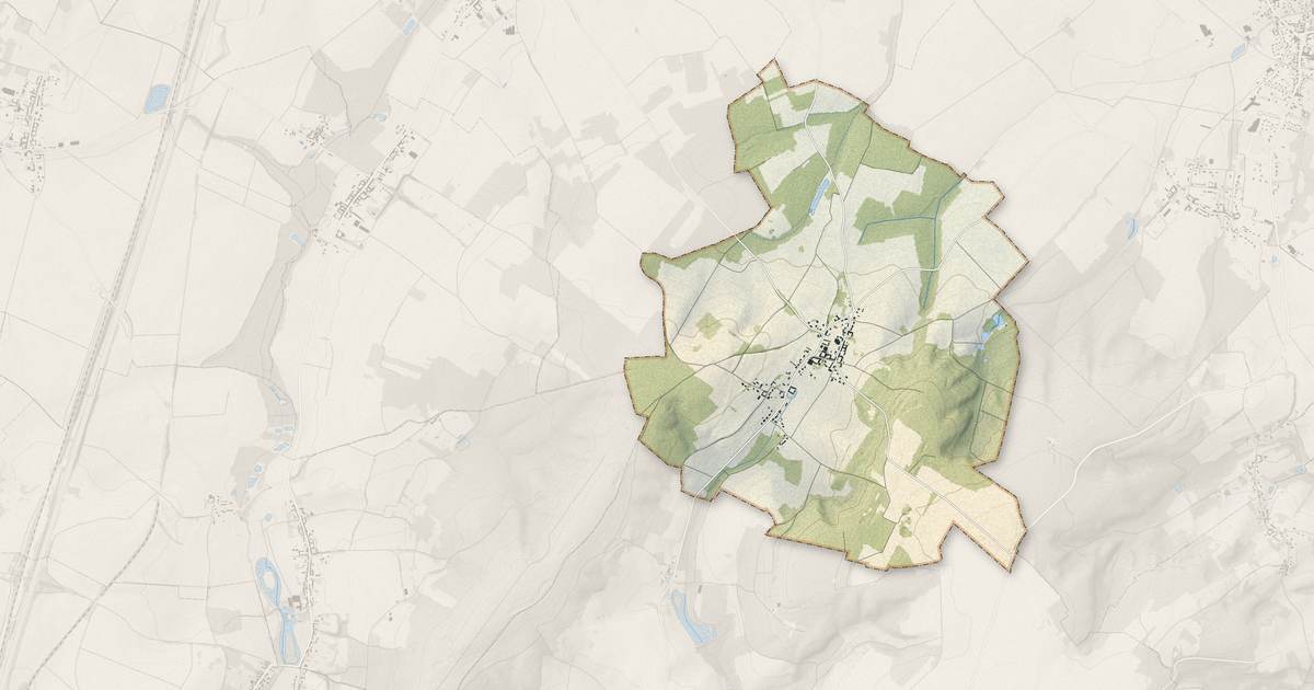 Portrait cartographique de Gury : relief, eau, forêts, bâti et voies, calculés à partir des données de l'IGN