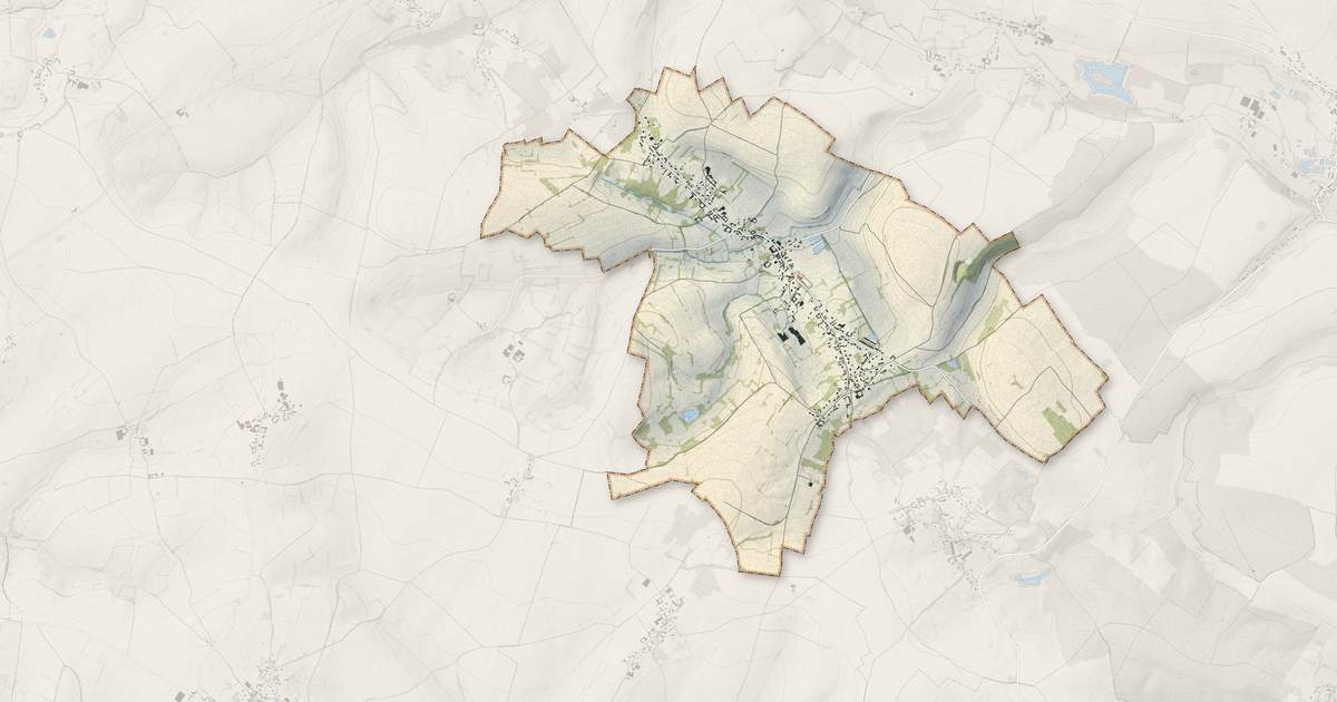 Portrait cartographique de Hanvoile : relief, eau, forêts, bâti et voies, calculés à partir des données de l'IGN