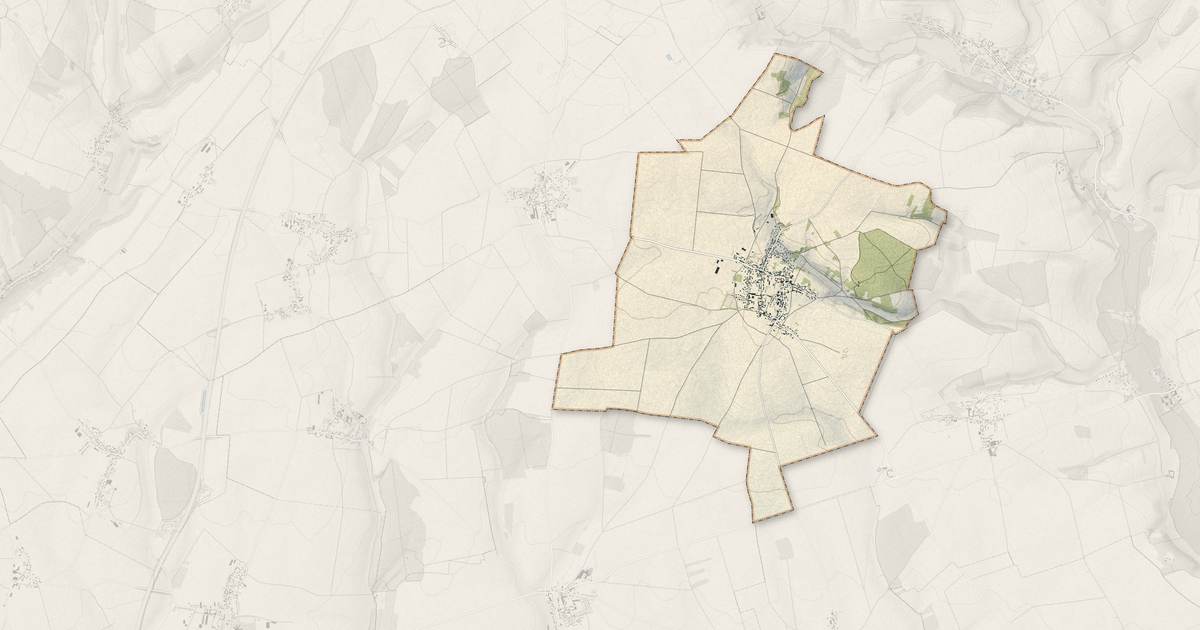 Portrait cartographique de Haudivillers : relief, eau, forêts, bâti et voies, calculés à partir des données de l'IGN