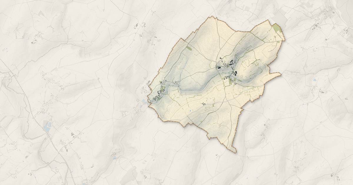 Portrait cartographique de Hécourt : relief, eau, forêts, bâti et voies, calculés à partir des données de l'IGN