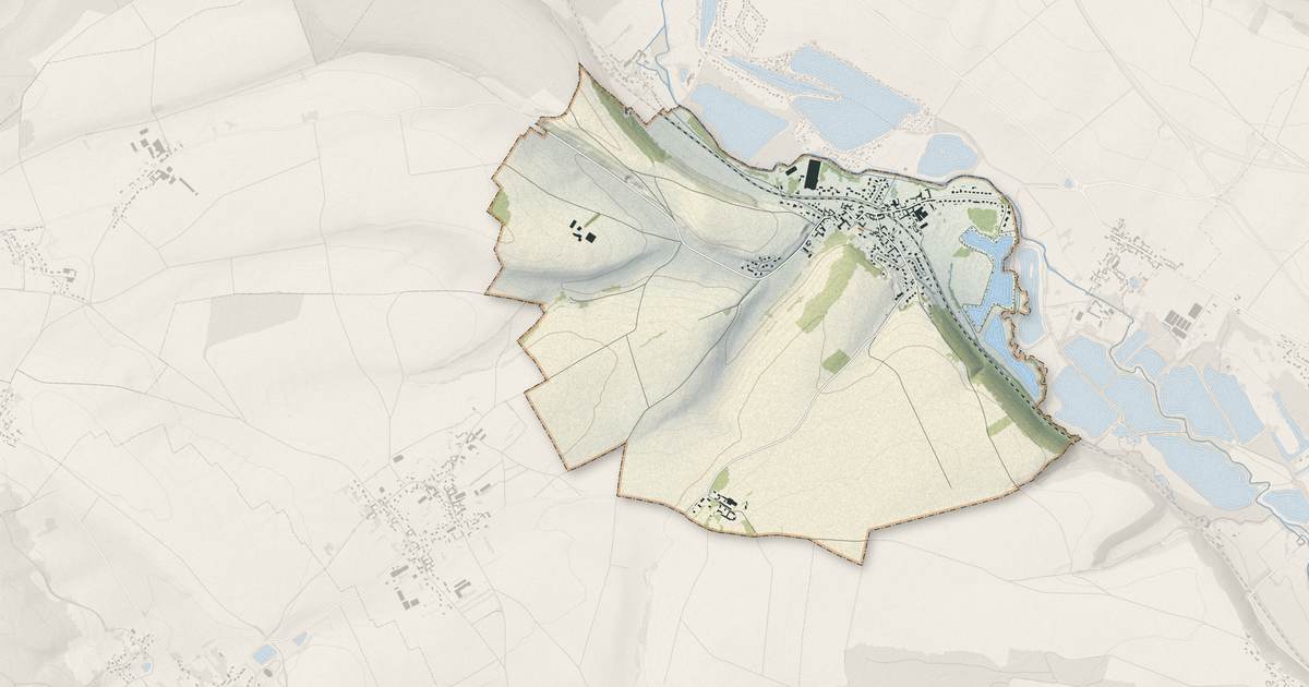 Portrait cartographique de Herchies : relief, eau, forêts, bâti et voies, calculés à partir des données de l'IGN
