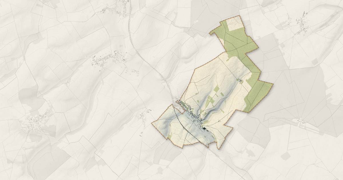 Portrait cartographique de La Hérelle : relief, eau, forêts, bâti et voies, calculés à partir des données de l'IGN