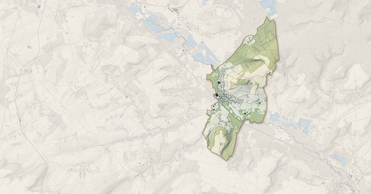 Portrait cartographique de Hermes : relief, eau, forêts, bâti et voies, calculés à partir des données de l'IGN