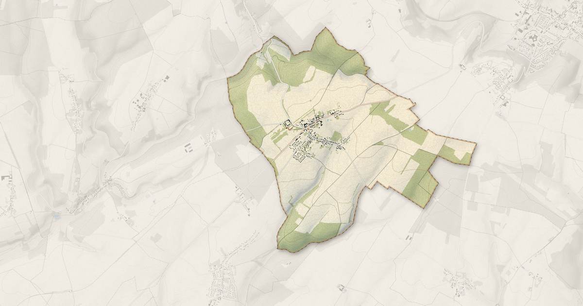 Portrait cartographique de La Houssoye : relief, eau, forêts, bâti et voies, calculés à partir des données de l'IGN