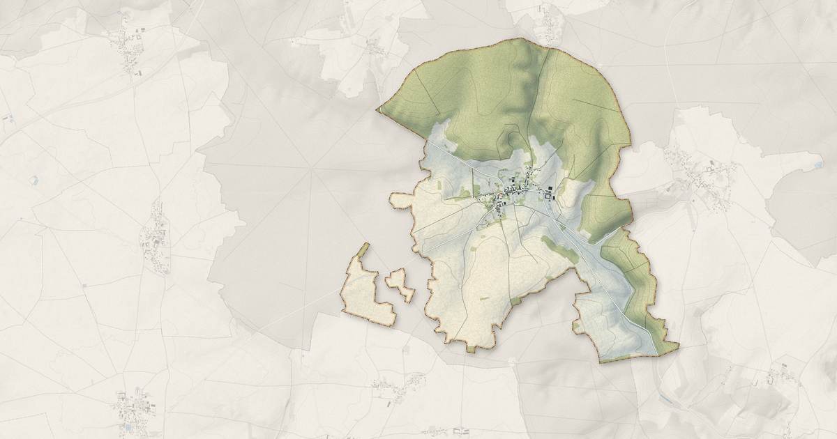Portrait cartographique de Ivors : relief, eau, forêts, bâti et voies, calculés à partir des données de l'IGN