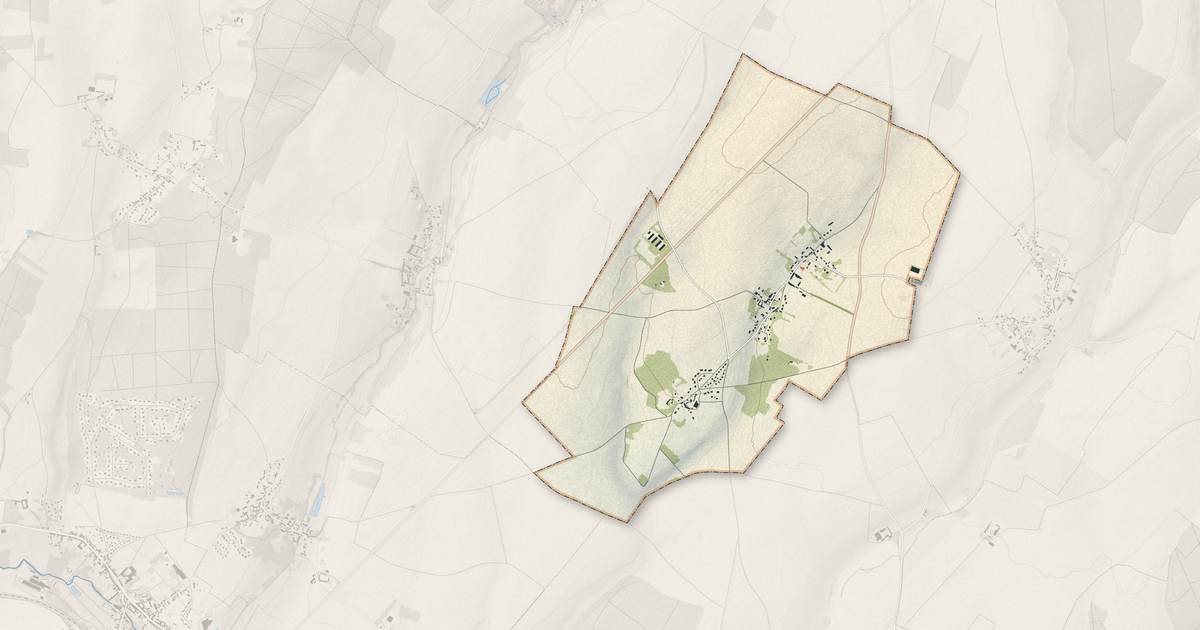Portrait cartographique de Jaméricourt : relief, eau, forêts, bâti et voies, calculés à partir des données de l'IGN