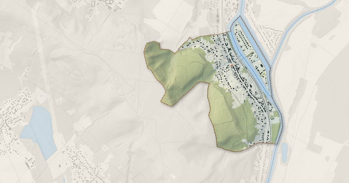 Portrait cartographique de Janville : relief, eau, forêts, bâti et voies, calculés à partir des données de l'IGN