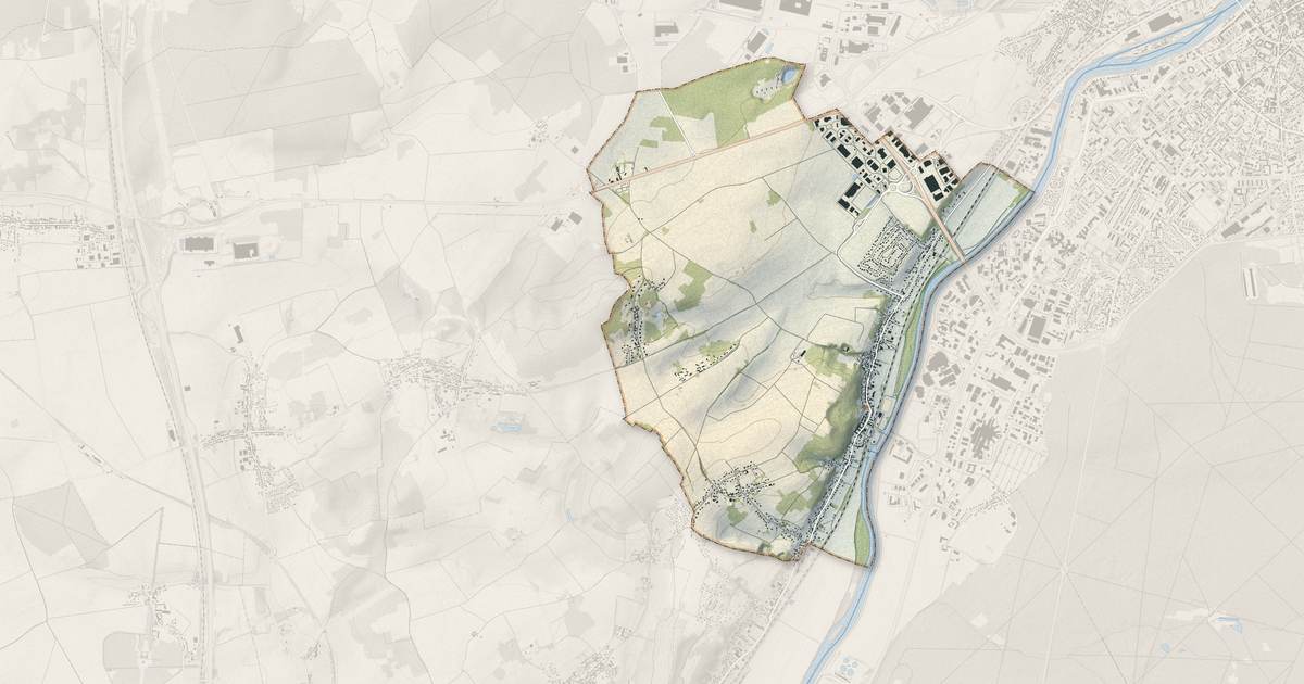 Portrait cartographique de Jaux : relief, eau, forêts, bâti et voies, calculés à partir des données de l'IGN