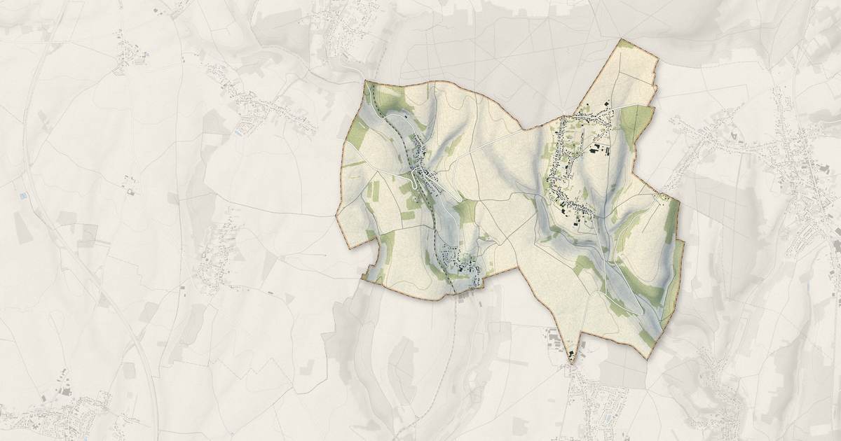 Portrait cartographique de Laboissière-en-Thelle : relief, eau, forêts, bâti et voies, calculés à partir des données de l'IGN