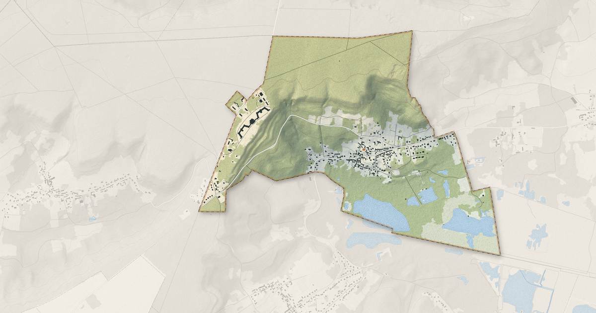 Portrait cartographique de Labruyère : relief, eau, forêts, bâti et voies, calculés à partir des données de l'IGN
