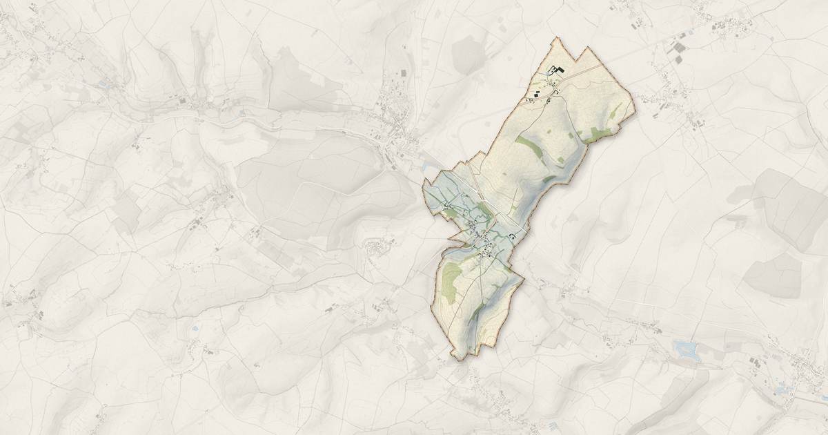 Portrait cartographique de Lachapelle-sous-Gerberoy : relief, eau, forêts, bâti et voies, calculés à partir des données de l'IGN