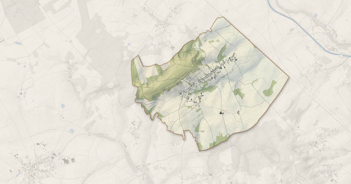 Portrait cartographique de Lagny : relief, eau, forêts, bâti et voies, calculés à partir des données de l'IGN