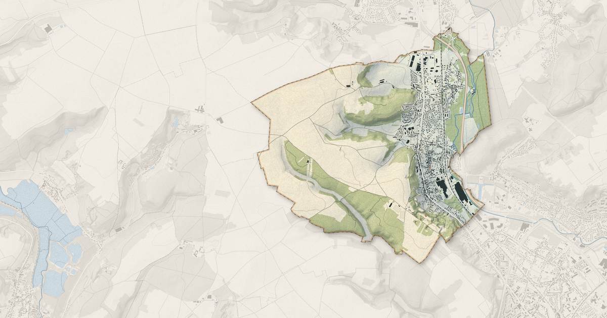Portrait cartographique de Laigneville : relief, eau, forêts, bâti et voies, calculés à partir des données de l'IGN