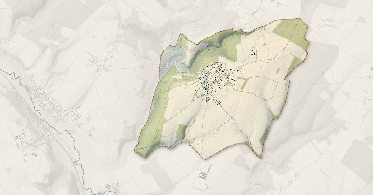 Portrait cartographique de Lalande-en-Son : relief, eau, forêts, bâti et voies, calculés à partir des données de l'IGN
