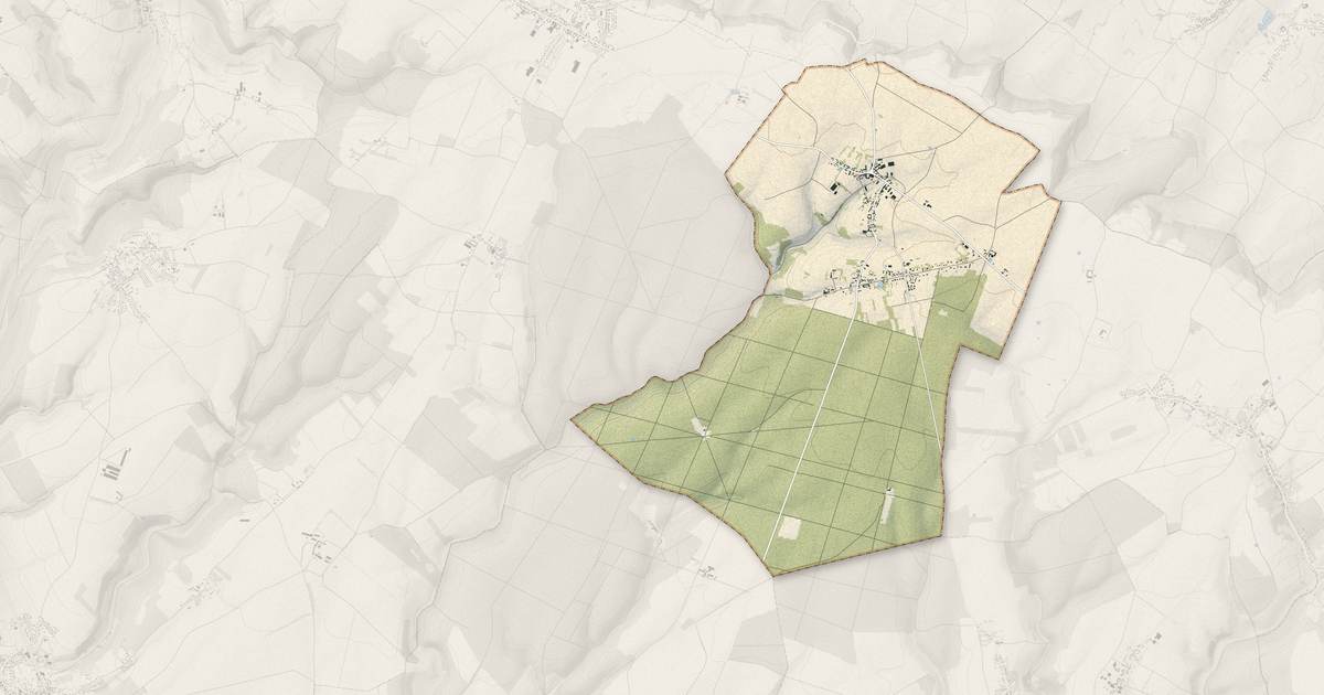 Portrait cartographique de Lalandelle : relief, eau, forêts, bâti et voies, calculés à partir des données de l'IGN