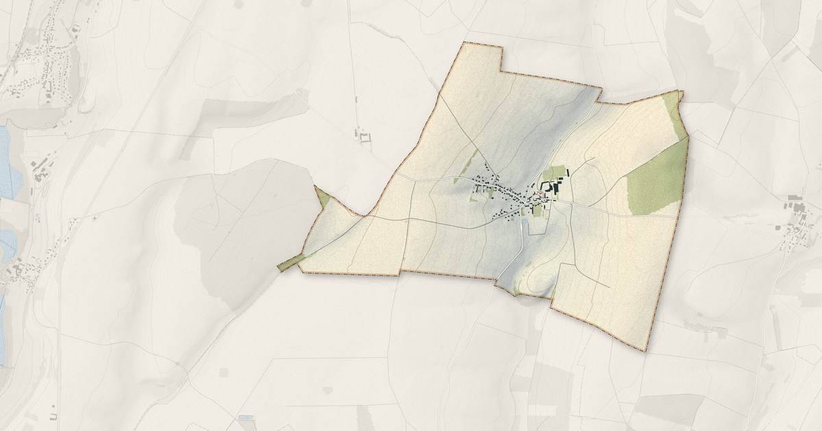 Portrait cartographique de Lamécourt : relief, eau, forêts, bâti et voies, calculés à partir des données de l'IGN