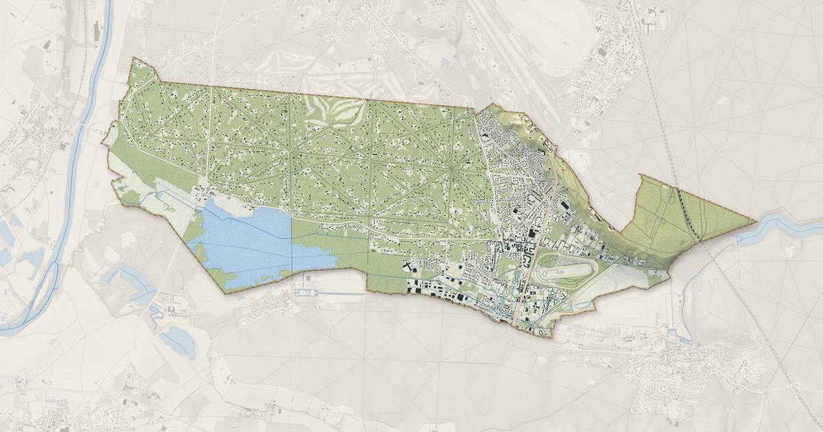 Portrait cartographique de Lamorlaye : relief, eau, forêts, bâti et voies, calculés à partir des données de l'IGN