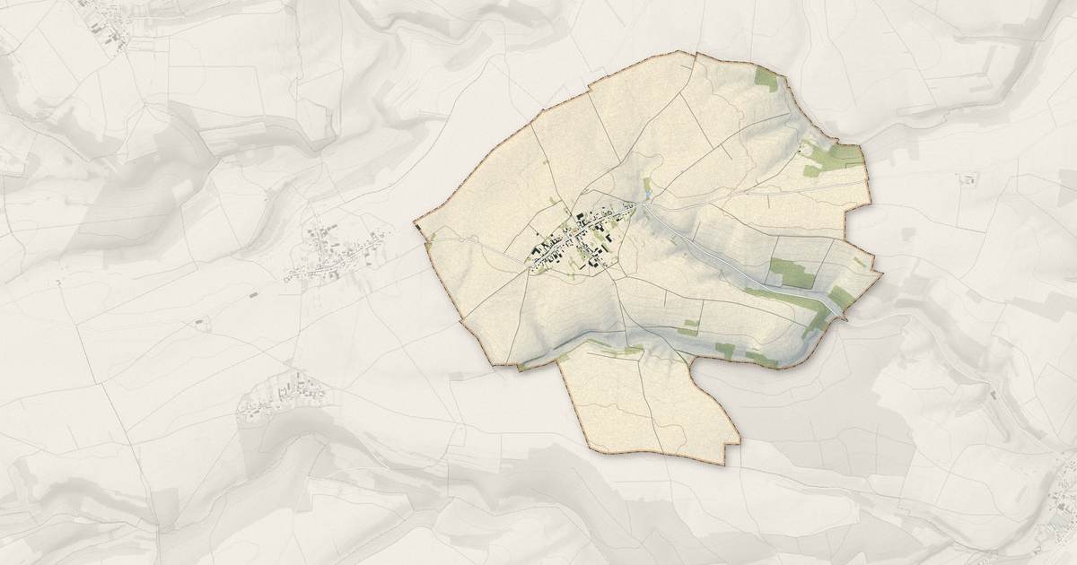 Portrait cartographique de Lavacquerie : relief, eau, forêts, bâti et voies, calculés à partir des données de l'IGN