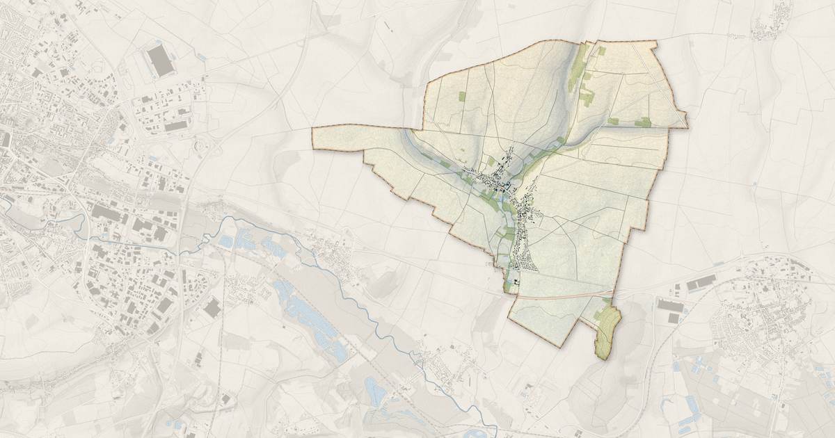 Portrait cartographique de Laversines : relief, eau, forêts, bâti et voies, calculés à partir des données de l'IGN