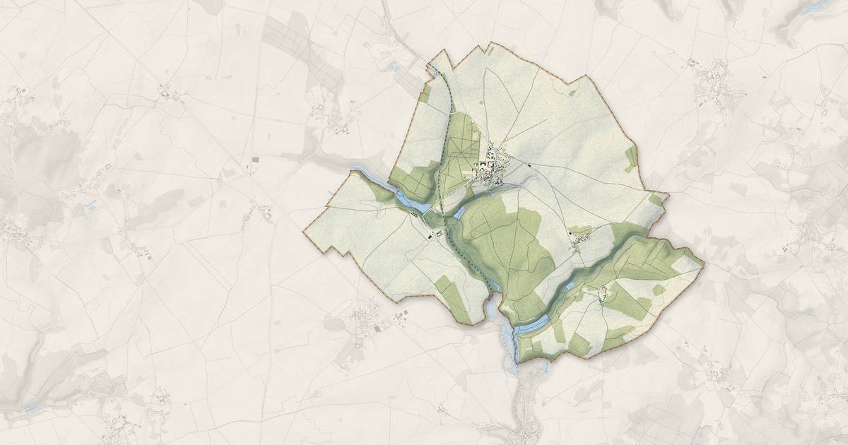 Portrait cartographique de Lavilletertre : relief, eau, forêts, bâti et voies, calculés à partir des données de l'IGN