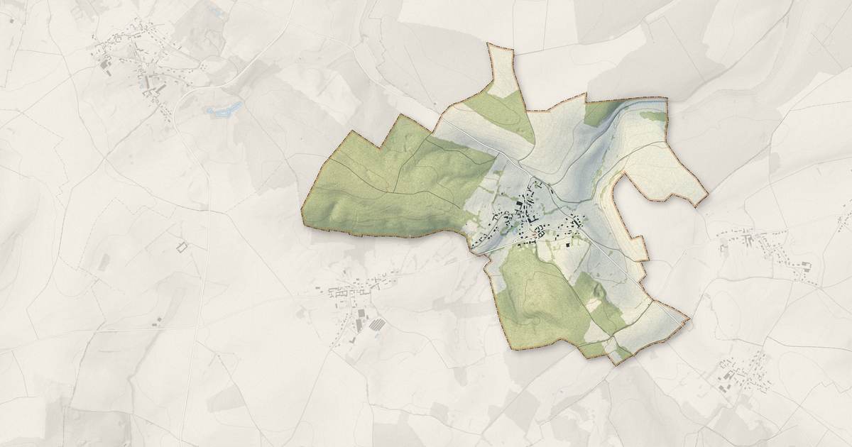 Portrait cartographique de Lhéraule : relief, eau, forêts, bâti et voies, calculés à partir des données de l'IGN