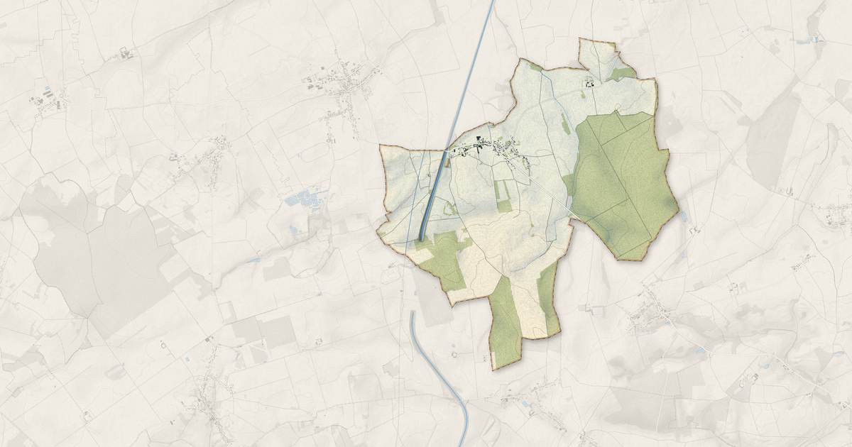 Portrait cartographique de Libermont : relief, eau, forêts, bâti et voies, calculés à partir des données de l'IGN