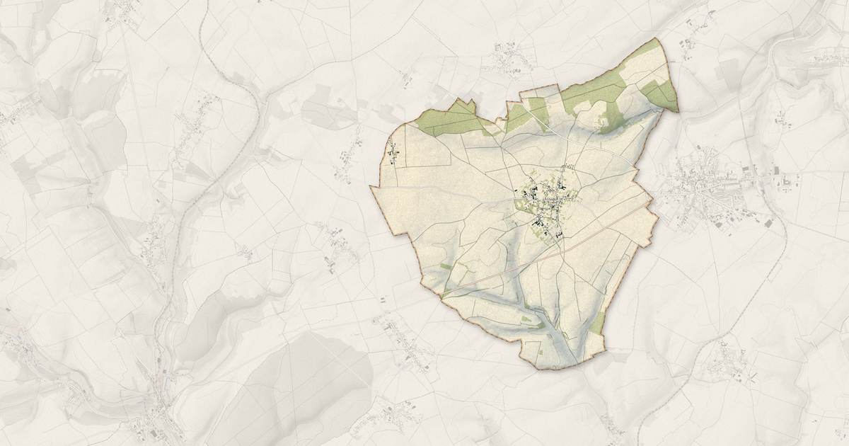Portrait cartographique de Lihus : relief, eau, forêts, bâti et voies, calculés à partir des données de l'IGN