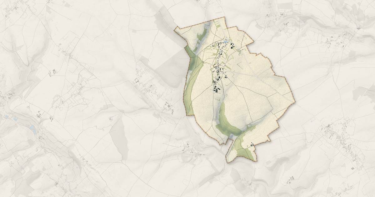 Portrait cartographique de Loueuse : relief, eau, forêts, bâti et voies, calculés à partir des données de l'IGN