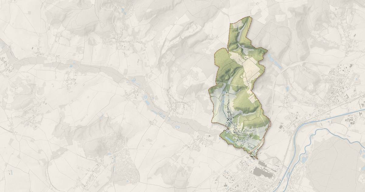 Portrait cartographique de Machemont : relief, eau, forêts, bâti et voies, calculés à partir des données de l'IGN