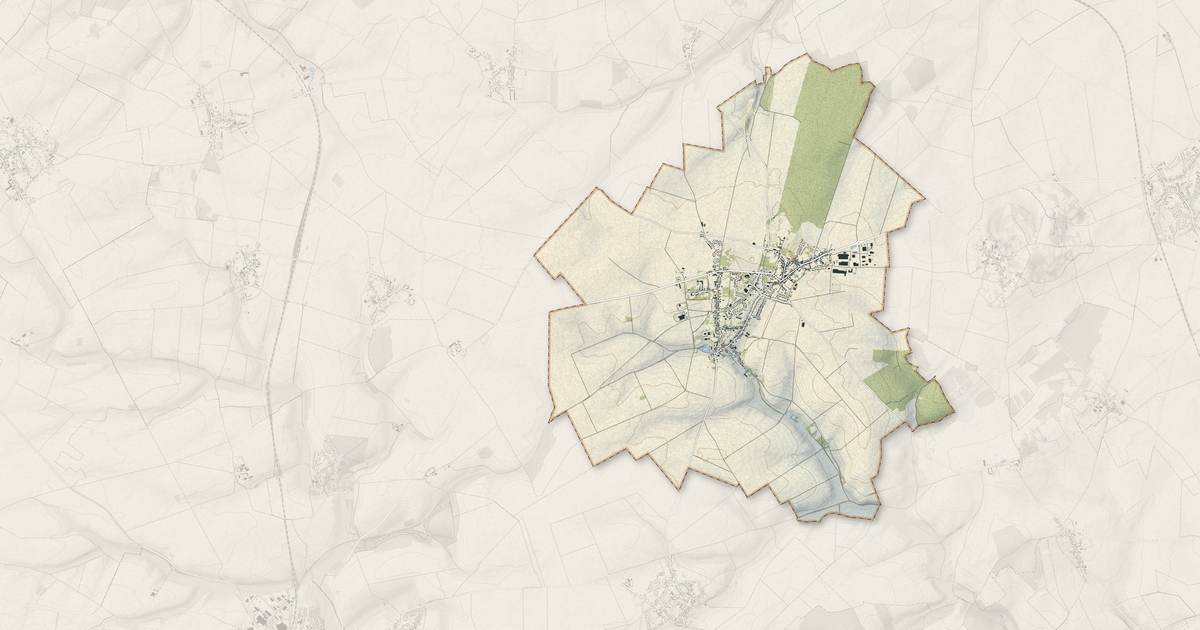 Portrait cartographique de Maignelay-Montigny : relief, eau, forêts, bâti et voies, calculés à partir des données de l'IGN