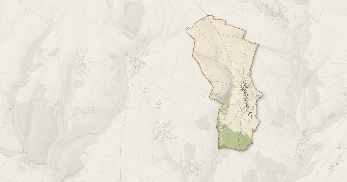Portrait cartographique de Maisoncelle-Saint-Pierre : relief, eau, forêts, bâti et voies, calculés à partir des données de l'IGN