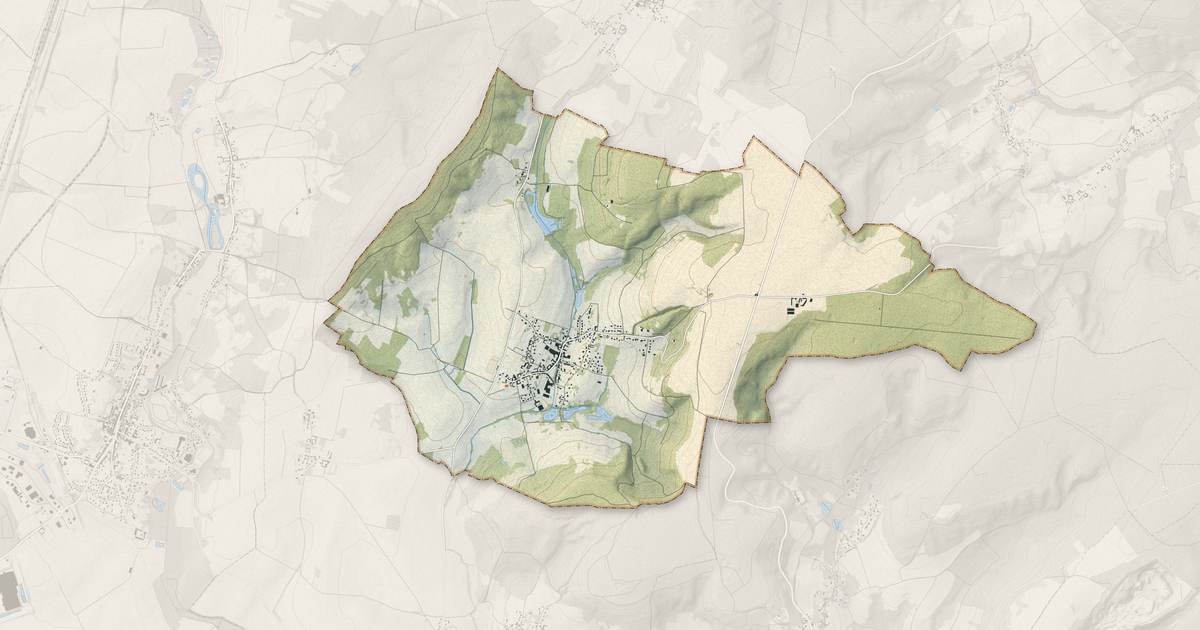 Portrait cartographique de Mareuil-la-Motte : relief, eau, forêts, bâti et voies, calculés à partir des données de l'IGN