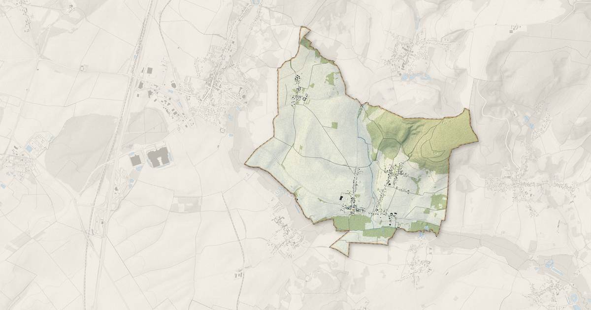 Portrait cartographique de Margny-sur-Matz : relief, eau, forêts, bâti et voies, calculés à partir des données de l'IGN