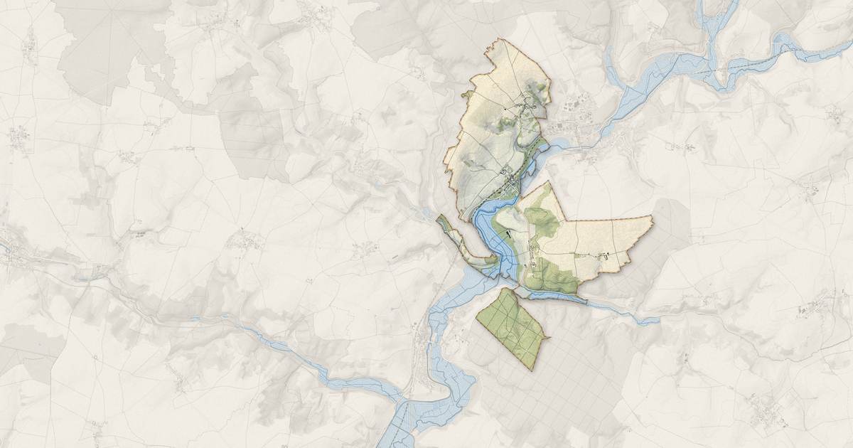 Portrait cartographique de Marolles : relief, eau, forêts, bâti et voies, calculés à partir des données de l'IGN