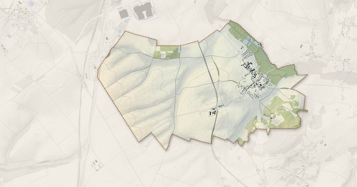 Portrait cartographique de Marquéglise : relief, eau, forêts, bâti et voies, calculés à partir des données de l'IGN