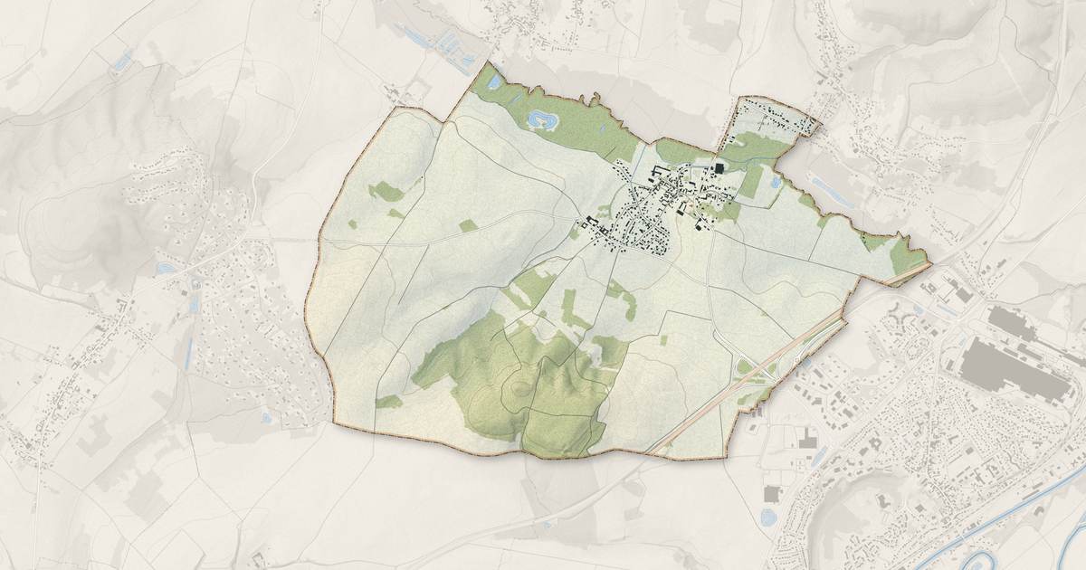 Portrait cartographique de Mélicocq : relief, eau, forêts, bâti et voies, calculés à partir des données de l'IGN