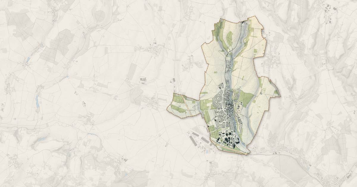 Portrait cartographique de Méru : relief, eau, forêts, bâti et voies, calculés à partir des données de l'IGN