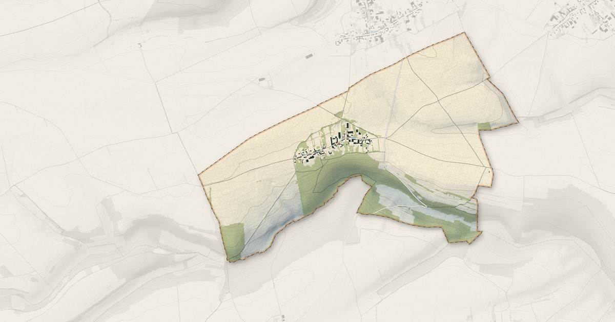 Portrait cartographique de Le Mesnil-Conteville : relief, eau, forêts, bâti et voies, calculés à partir des données de l'IGN