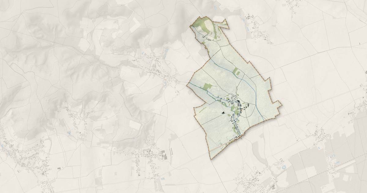 Portrait cartographique de Mondescourt : relief, eau, forêts, bâti et voies, calculés à partir des données de l'IGN