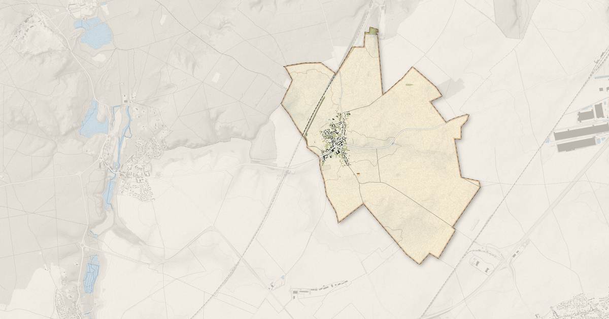 Portrait cartographique de Montagny-Sainte-Félicité : relief, eau, forêts, bâti et voies, calculés à partir des données de l'IGN